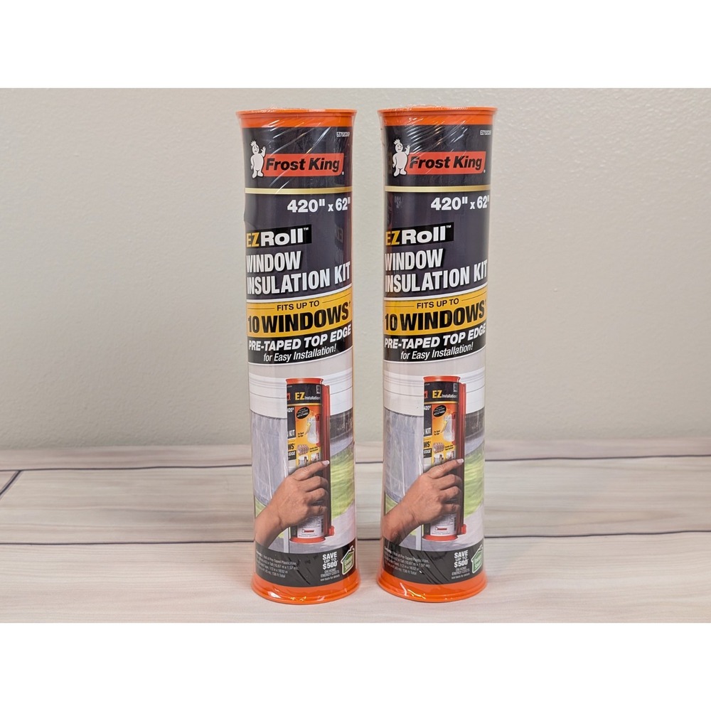Lot of 2 Frost King EZ Roll Window Insulation Kits 62"x420" Weatherproofing Film